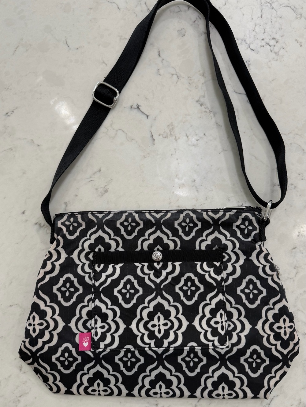 Brighton Black & White Patterned Crossbody Bag - Picture 4 of 9